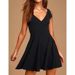 Lulu's Let Me Count the Ways Skater Dress Sleeveless Black XL NEW
